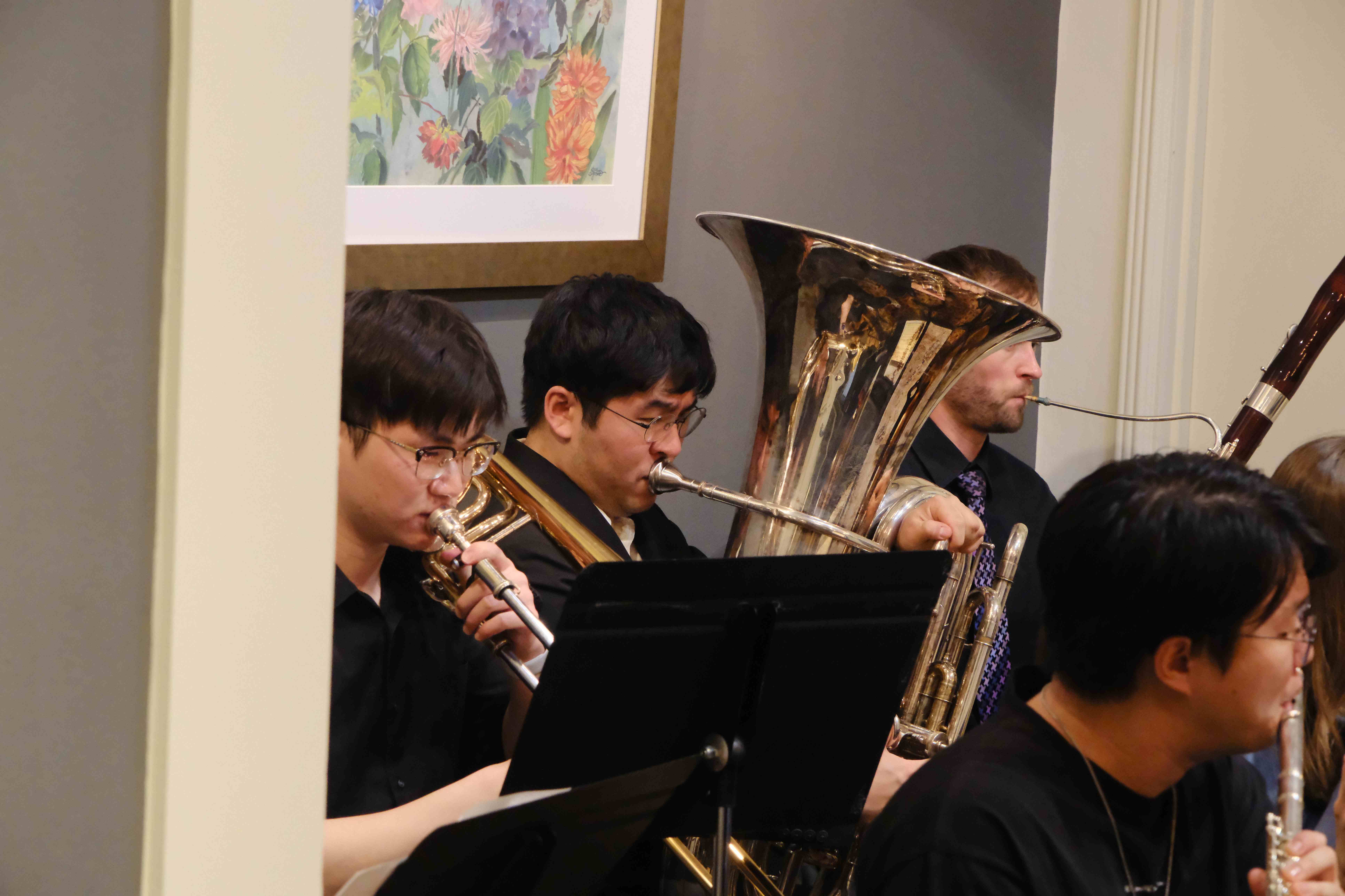 Trombones and tuba in the brass section