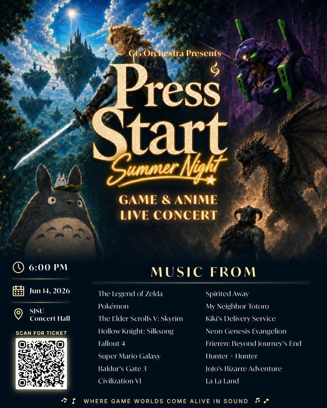 Press Start: Summer Night Concert poster